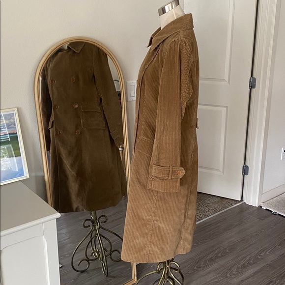 Vintage Y2K J.Crew Corduroy Trench Coat - Picture 12 of 15